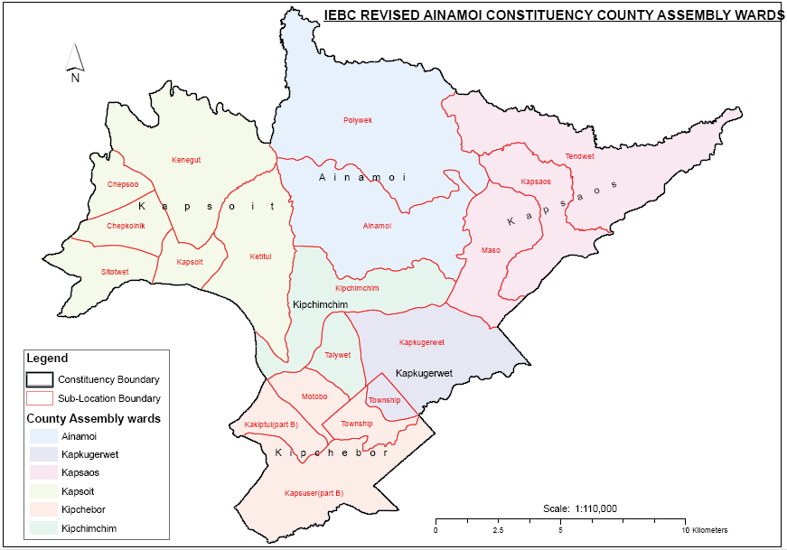 Ainamoi Constituency Map