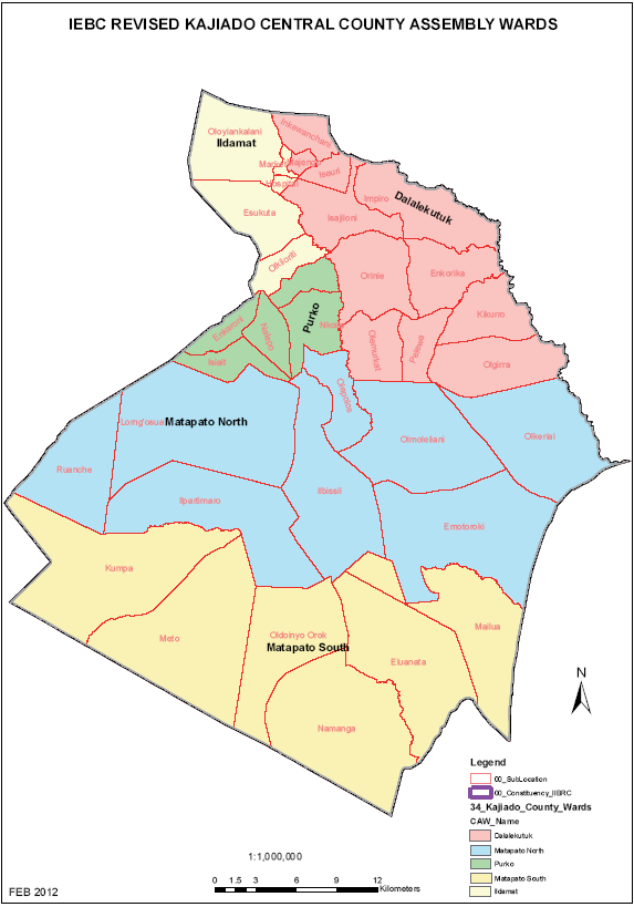 Kajiado Central Constituency Map