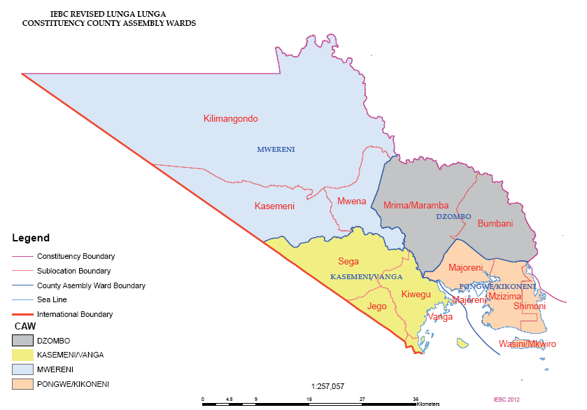 Lunga Lunga Constituency Map