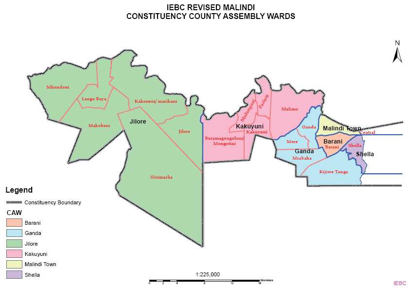 Malindi Constituency Map.