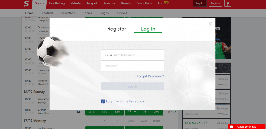 sportybet login kenya log registered rather password key number odds registration app